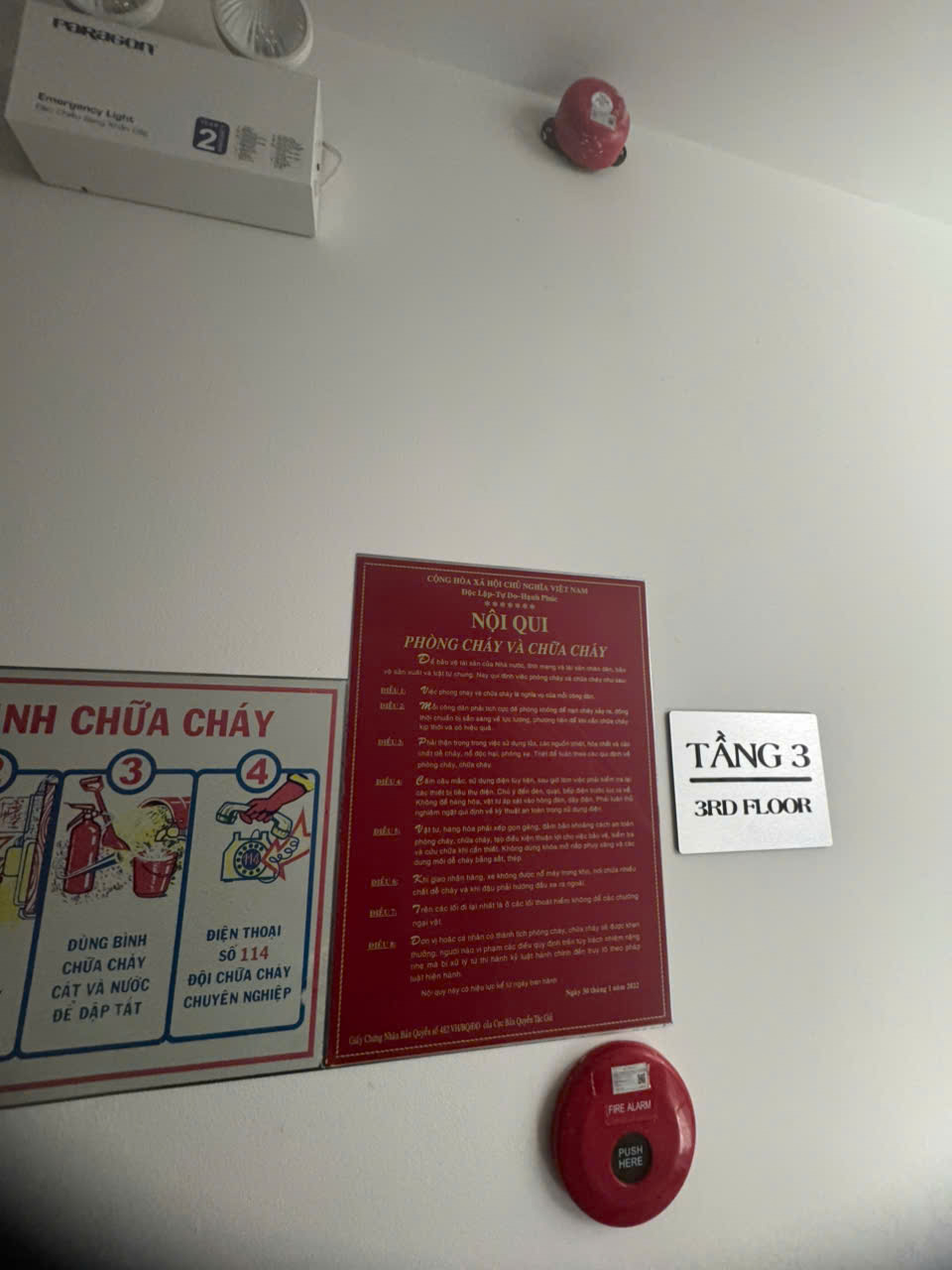 Tiêu lệnh PCCC& Chuông báo cháy lầu 3