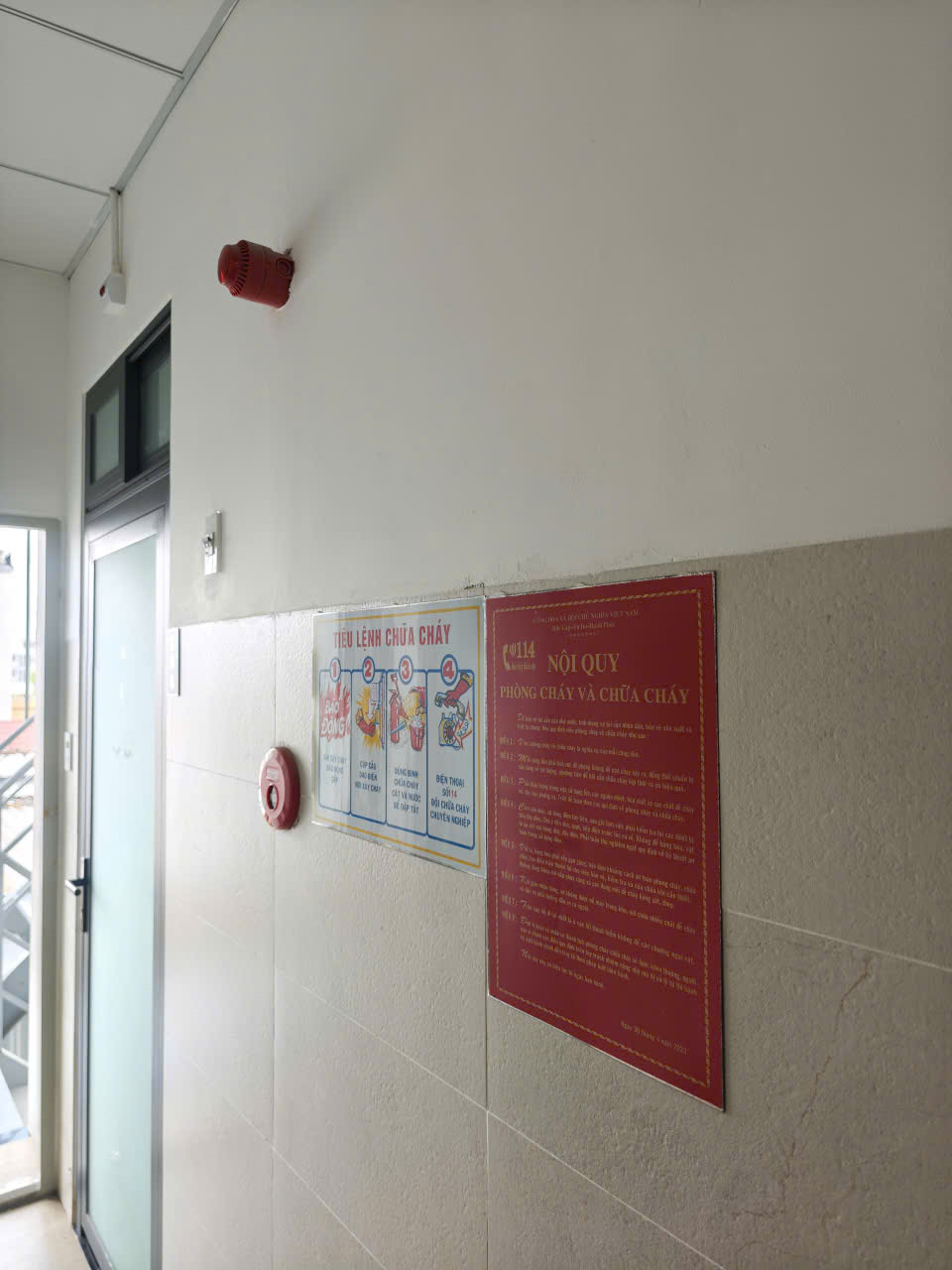 Chuông báo cháy & tiêu lệnh PCCC lầu 3